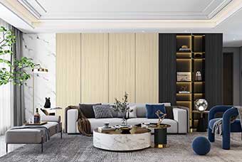 河源轻奢风格-客厅